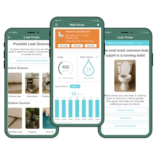 Flume F2X Smart Home Water Monitor and Leak Detector (Straps to Your Meter, No Plumbing)