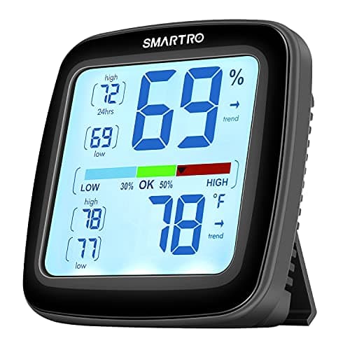 SMARTRO SC42 Digital Hygrometer (±2% RH Stated, User Calibration, 3.5 in Backlit Display)
