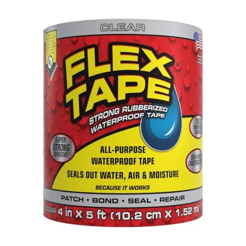 Flex Tape Rubberized Waterproof Tape (Clear, 4 in x 5 ft)