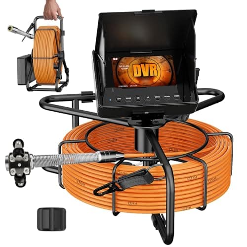 VISIOPROBE 100 ft Sewer Camera (23 mm 1080P Head, 12 LEDs, 4.3 in Screen, 8500 mAh, 32 GB DVR With Audio)