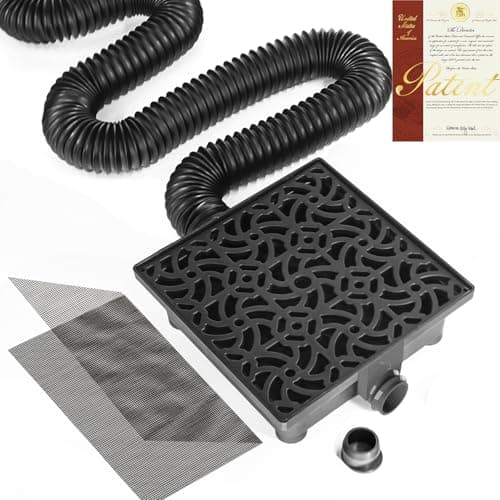NAACOO Downspout Catch Basin with 8 ft Flexible Pipe (12 x 12 in Basin)