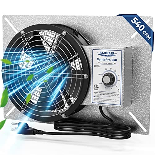 ALORAIR VentirPro 540 Crawl Space Ventilator Fan (540 CFM, 10–80% RH Humidistat, 35°F Freeze Cutoff)
