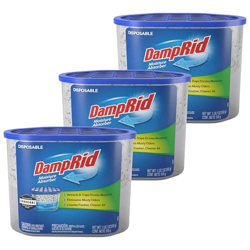 DampRid Fragrance Free Moisture Absorber with Activated Charcoal (18 oz, 3 Pack)
