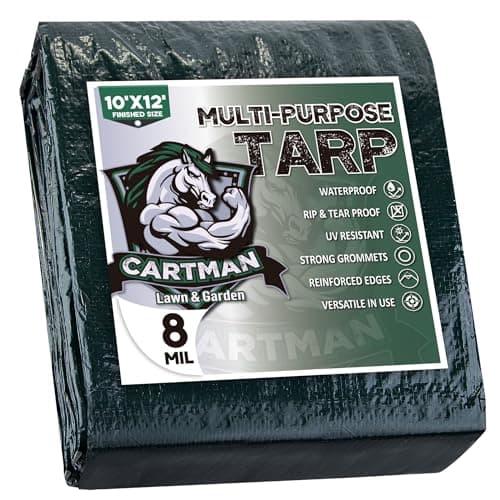 CARTMAN 8 Mil Poly Tarp (10 x 12 ft, Green)