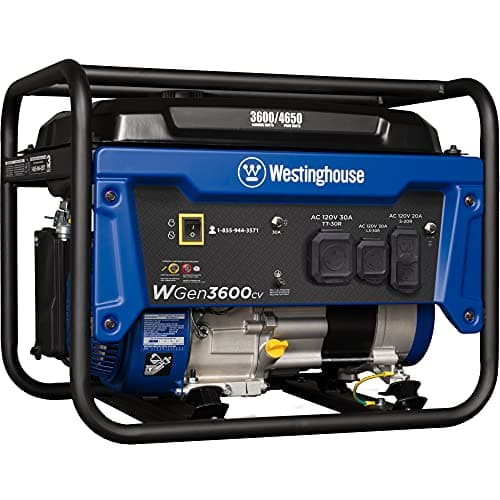 Westinghouse 4650 Peak Watt Portable Generator (3,600 Running Watts, 4 Gal Tank, CO Sensor)