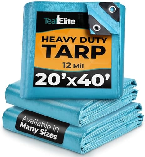 Teal Elite 12 Mil Heavy Duty Tarp (20 x 40 ft)