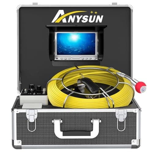ANYSUN Sewer Camera (7 in Screen, 23 mm IP68 Head, 1000TVL, 12 LEDs, DVR With 8 GB Card, 4500 mAh)