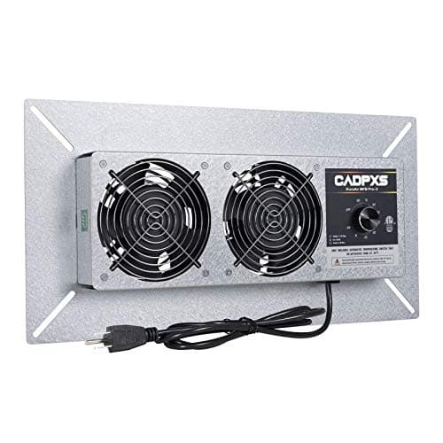 CADPXS Crawlspace Ventilation Fan (220 CFM, Dual Fans, 20–80% RH Humidistat, 35°F Freeze Cutoff)