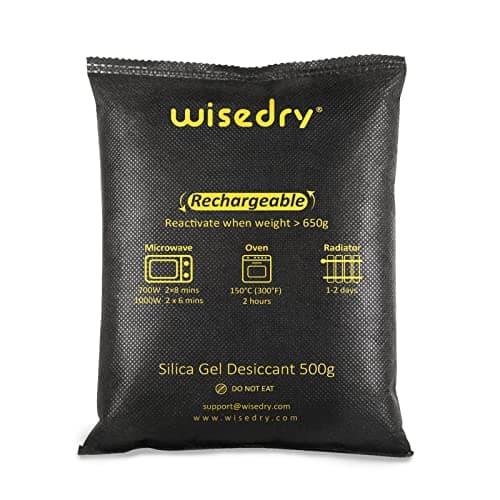 wisedry Rechargeable Silica Gel Bags (2 x 500 g, Microwave Recharge)