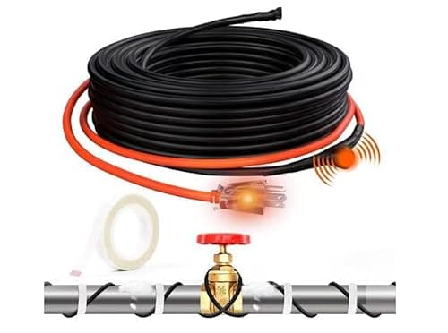 HEATIT 30 ft Self-Regulating Pipe Heating Cable (3 W/ft, Built-In Thermostat, ETL Certified)