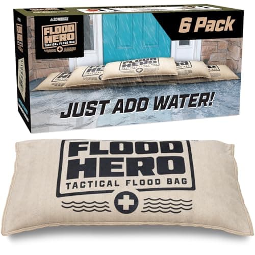 Flood Hero 2 x 1 ft Water Activated Sandbags 6-Pack (28 x 14.5 in, Grow up to 5 in High)