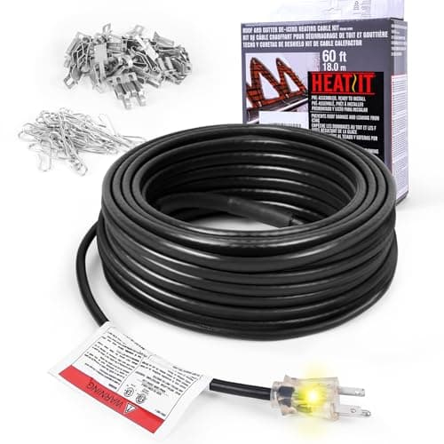HEATIT HIRD Roof & Gutter De-Icing Cable, 100 ft (5 Watts Per Foot, Constant Wattage)